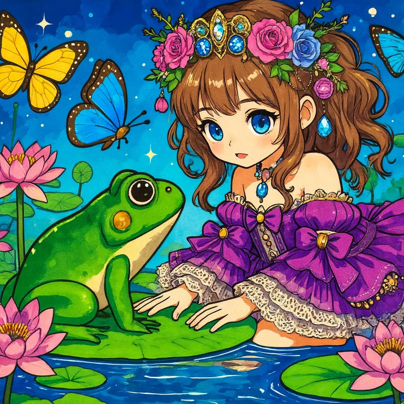 5D Diamond Painting – Prinzessin Lilia und der Froschkönig