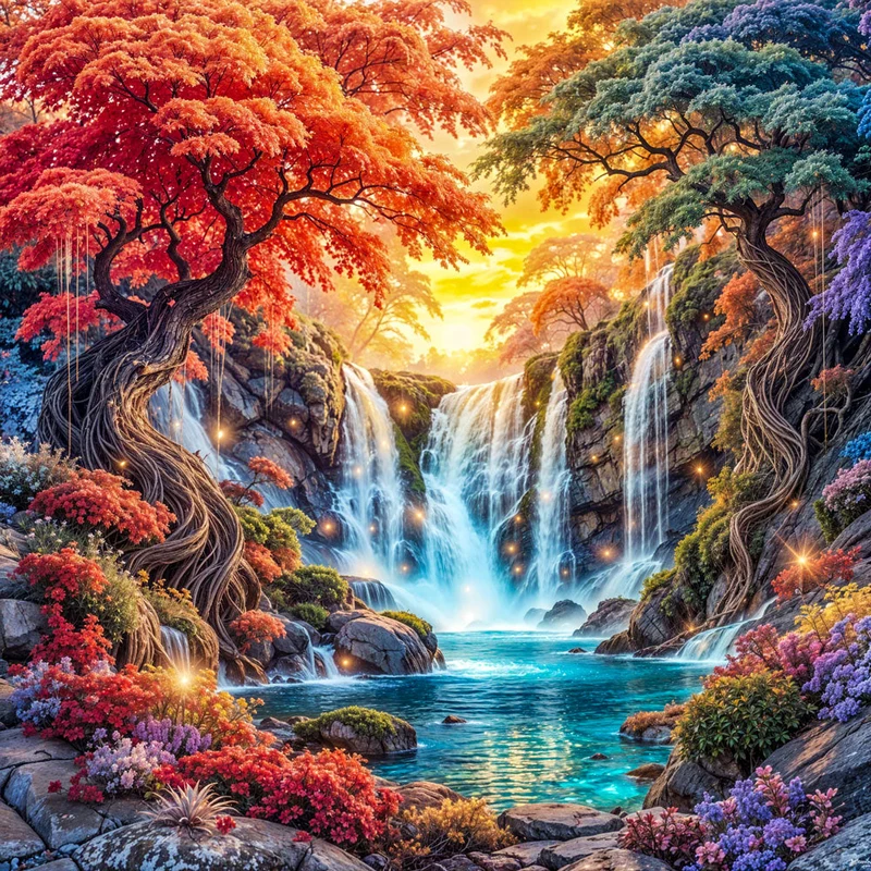 5D Diamond Painting – Tal der Lichtquellen