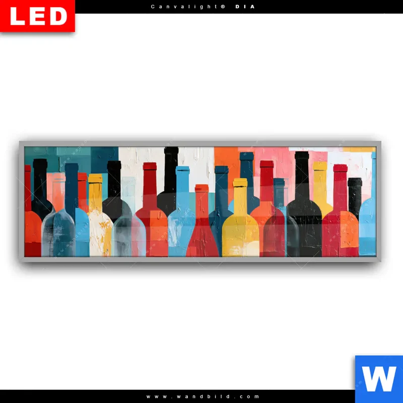 Leuchtbild Acrylglas Canvalight® DIA | Bunte Weinvielfalt | Panorama