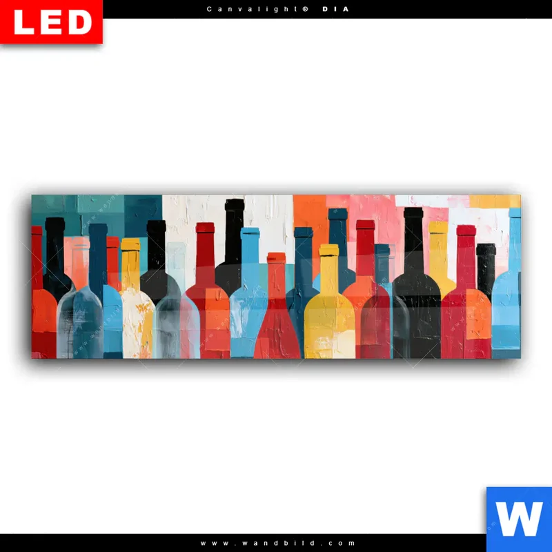 Wechselmotiv Acrylglas Canvalight® DIA | Bunte Weinvielfalt | Panorama