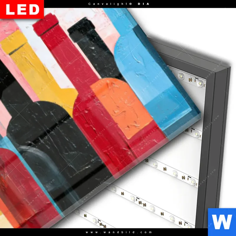 Wechselmotiv Acrylglas Canvalight® DIA | Bunte Weinvielfalt | Panorama