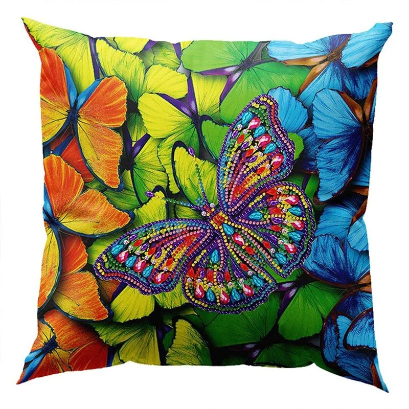 5D Diamond Painting Kissenbezug 30x30cm Schmetterling