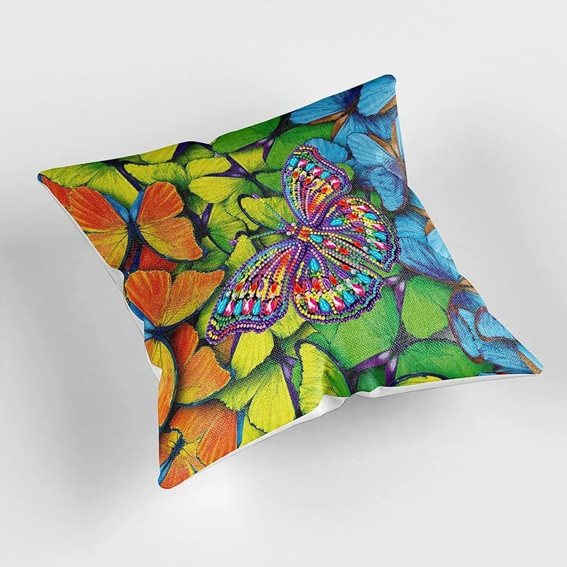 5D Diamond Painting Kissenbezug 30x30cm Schmetterling