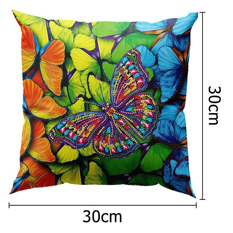 5D Diamond Painting Kissenbezug 30x30cm Schmetterling