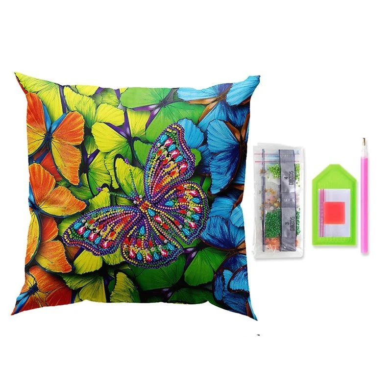 5D Diamond Painting Kissenbezug 30x30cm Schmetterling