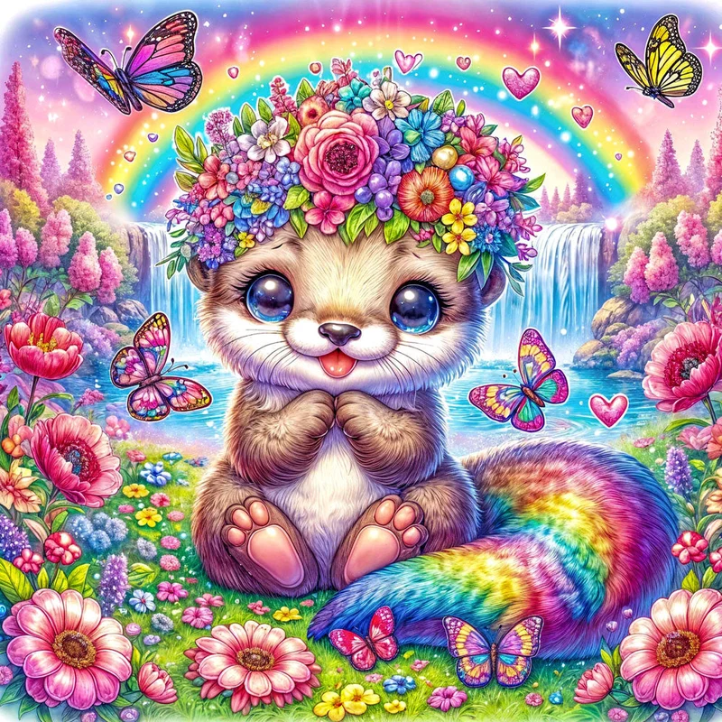 5D Diamond Painting – Lina im Blütenzauberland