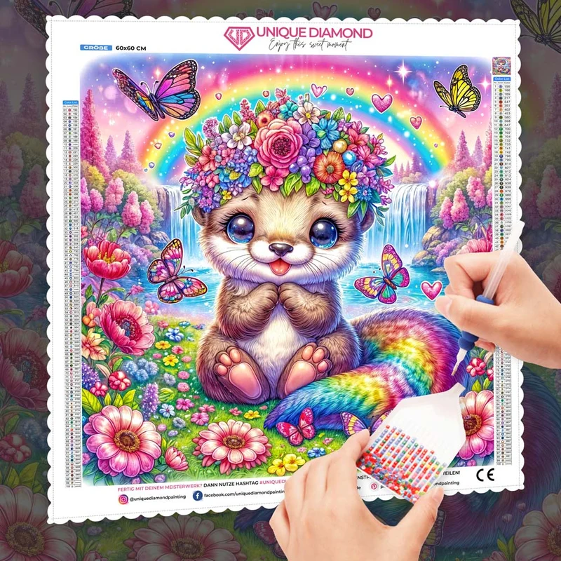 5D Diamond Painting – Lina im Blütenzauberland