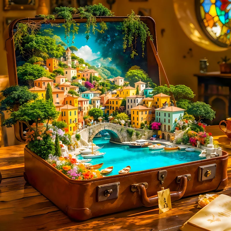 5D Diamond Painting – Italienische Träume im Koffer