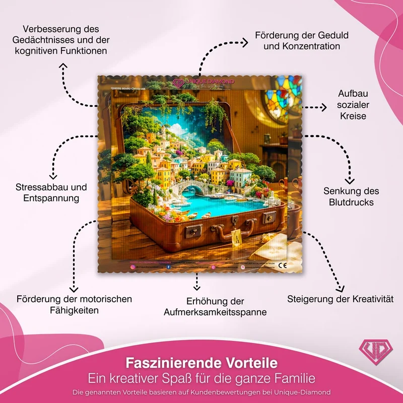 5D Diamond Painting – Italienische Träume im Koffer
