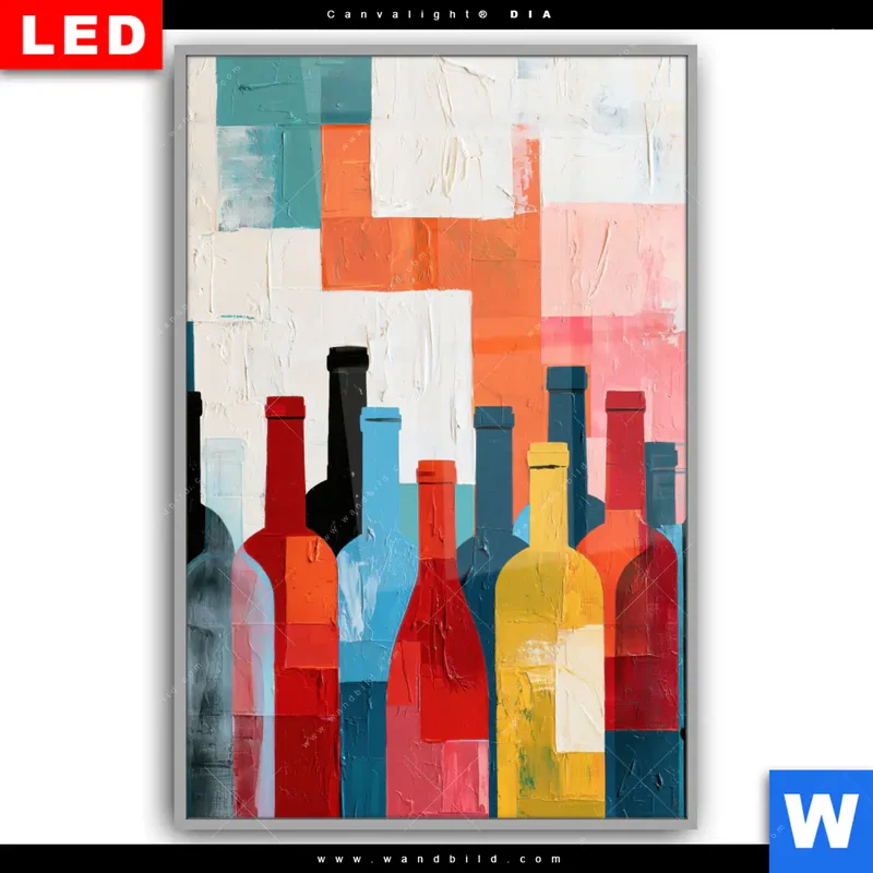 Leuchtbild Acrylglas Canvalight® DIA | Bunte Weinvielfalt | Hochformat