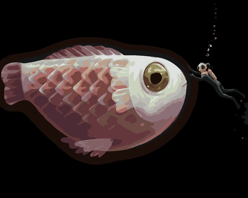 Diamond painting - RIESENFISCH MIT TAUCHER