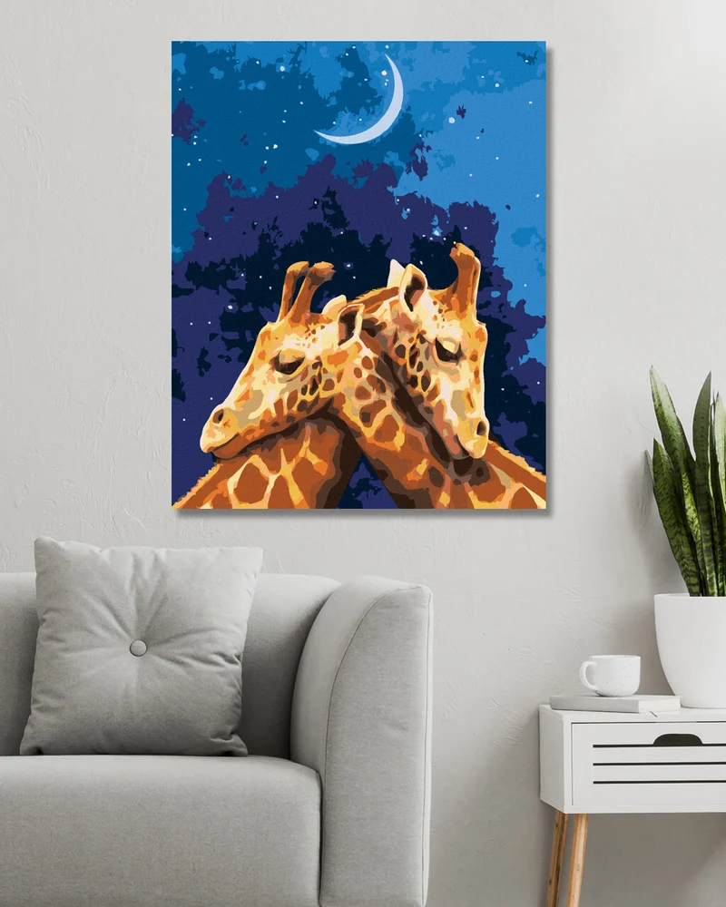 Diamond painting - UMARMENDE GIRAFFEN