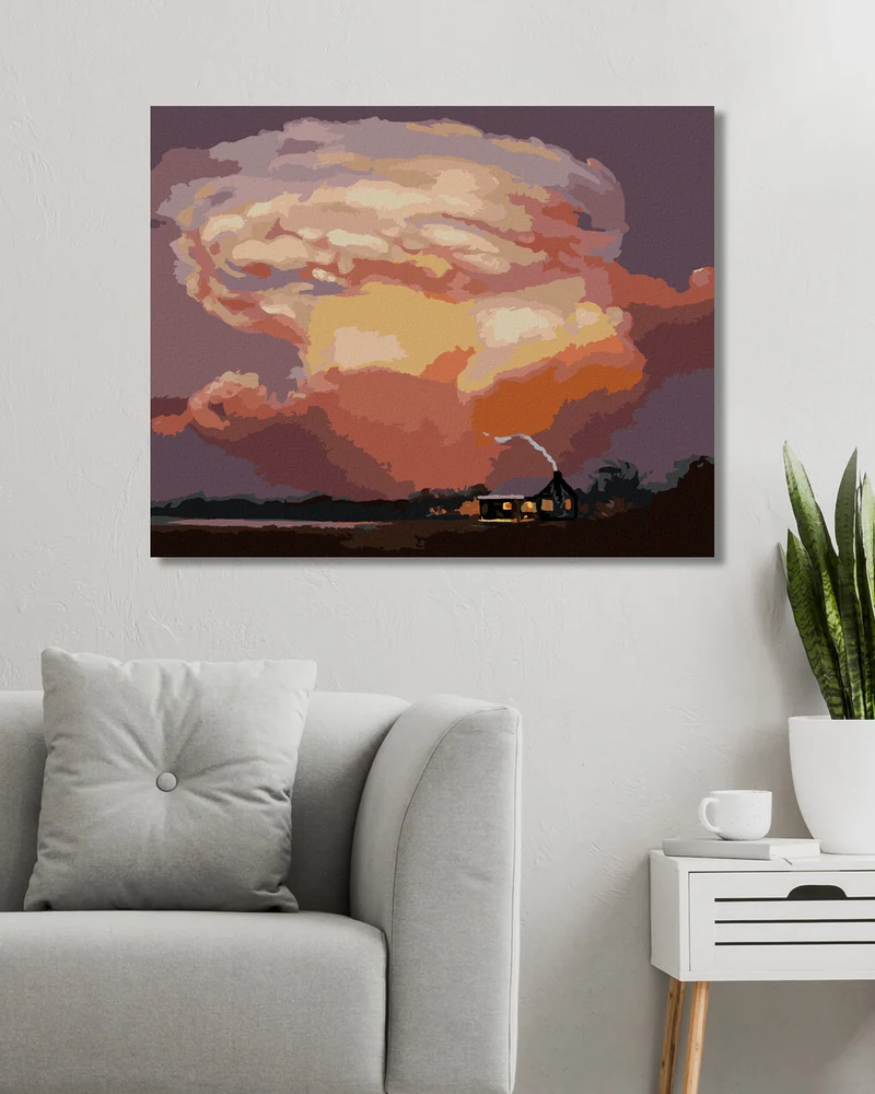 Diamond painting - WOLKEN ÜBER DER HÜTTE (D. RUSTY RUST)