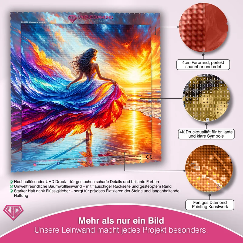 5D Diamond Painting – Elenas Feuerkleid im Sonnenuntergang
