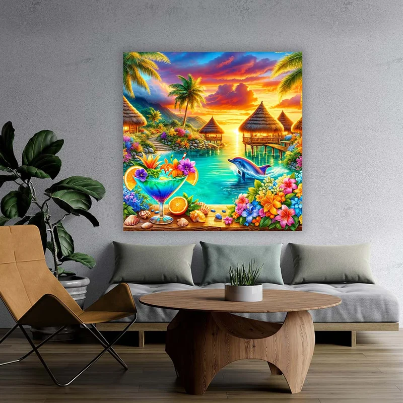 5D Diamond Painting – Delfinparadies bei Sonnenuntergang