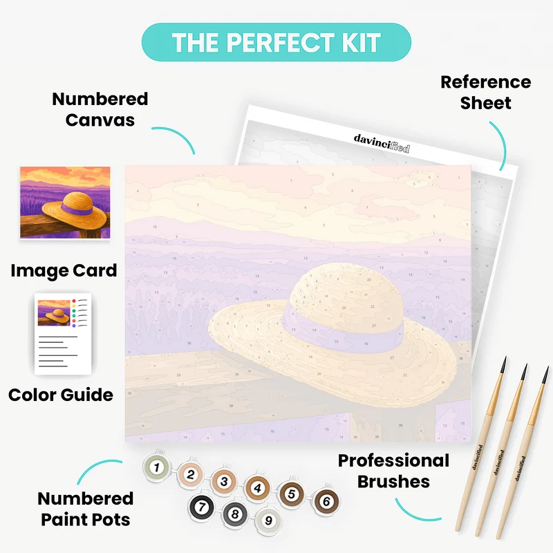 Lavender Fields Hat - Paint by Numbers Kit