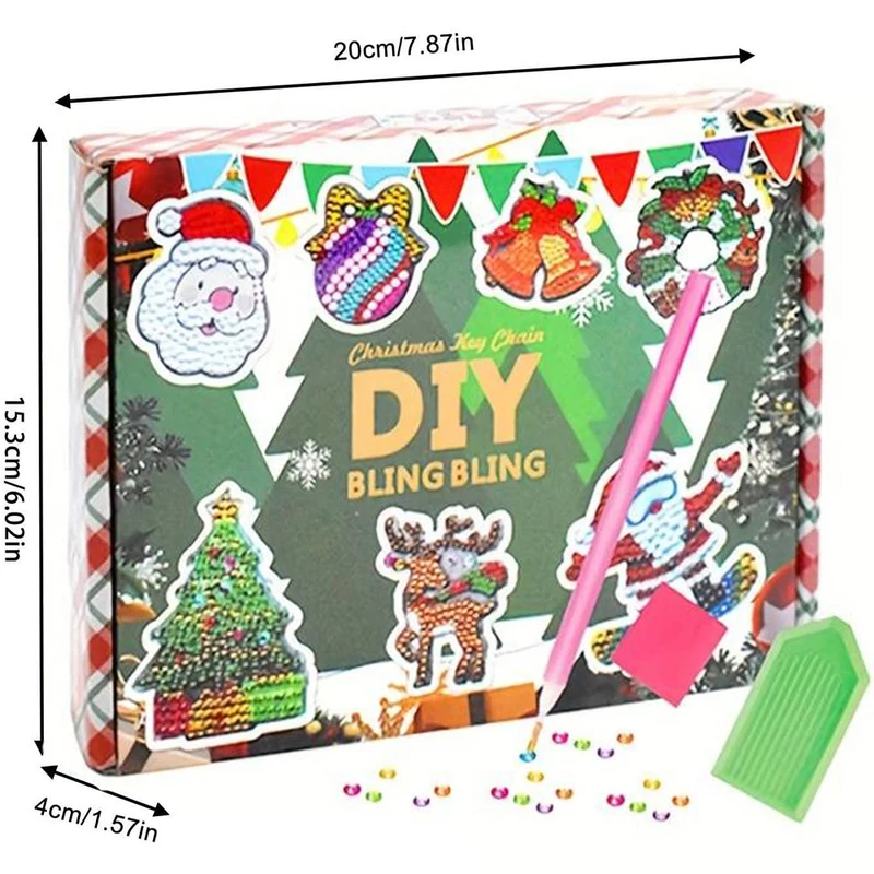 Diamond Painting Schlüsselanhänger Weihnachten 15 Stück
