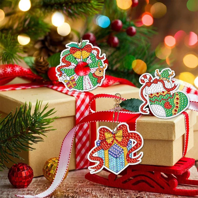 Diamond Painting Schlüsselanhänger Weihnachten 15 Stück