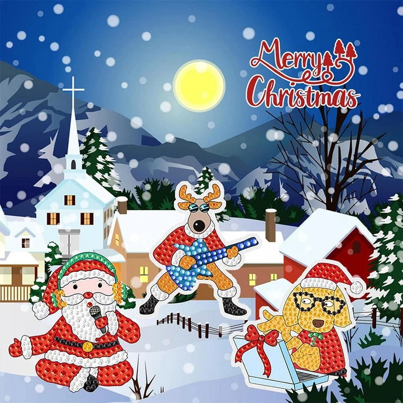 Diamond Painting Schlüsselanhänger Weihnachten 15 Stück