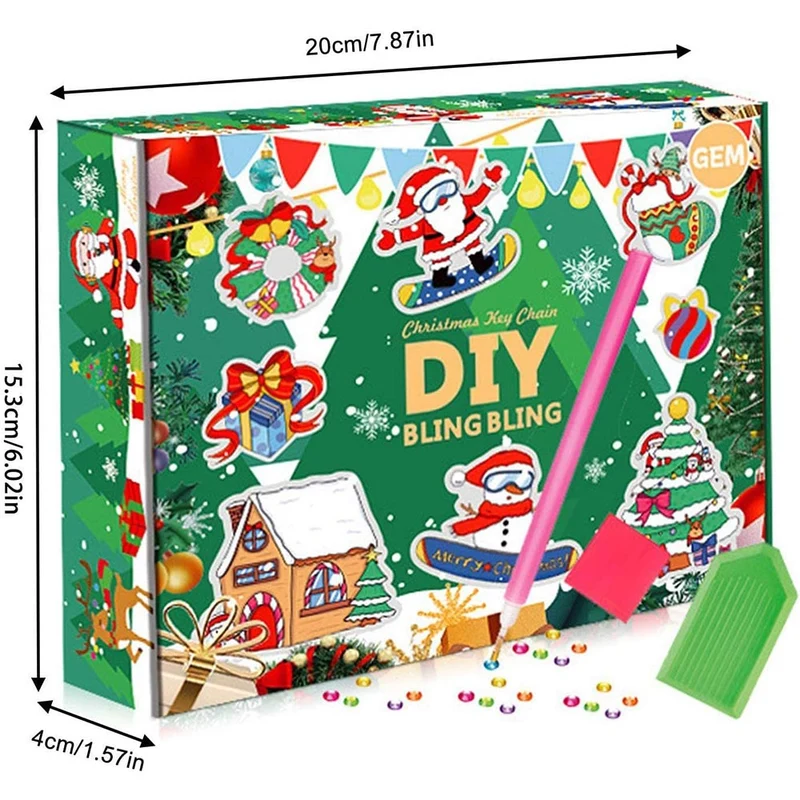 Diamond Painting Schlüsselanhänger Weihnachten 15 Stück