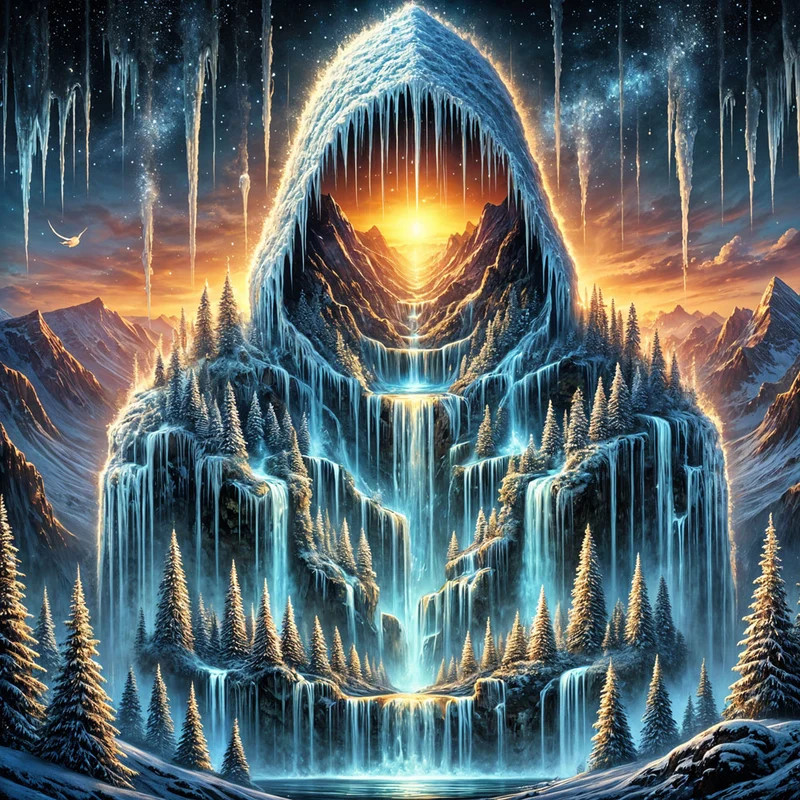 5D Diamond Painting – Das Eisherz der Berge
