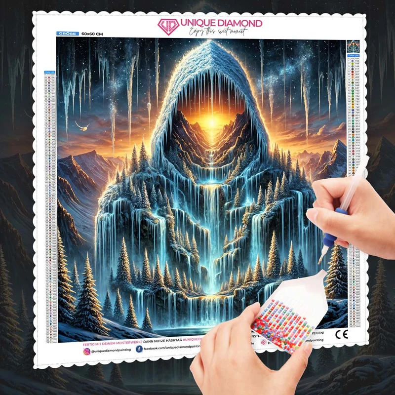5D Diamond Painting – Das Eisherz der Berge