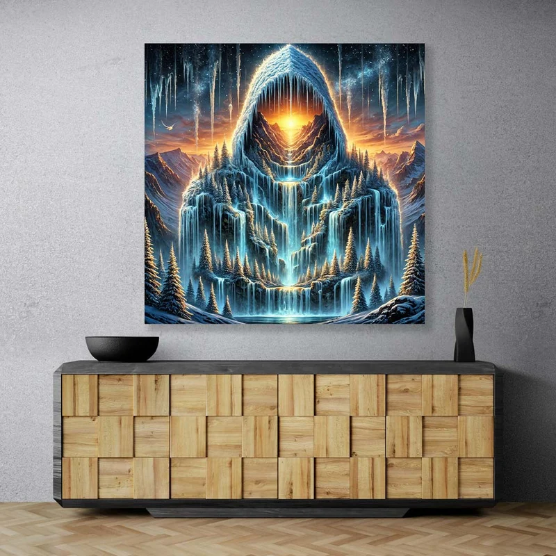 5D Diamond Painting – Das Eisherz der Berge