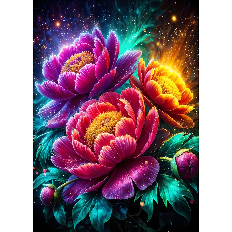 5D Diamond Painting – Strahlende Pfingstrosenpracht