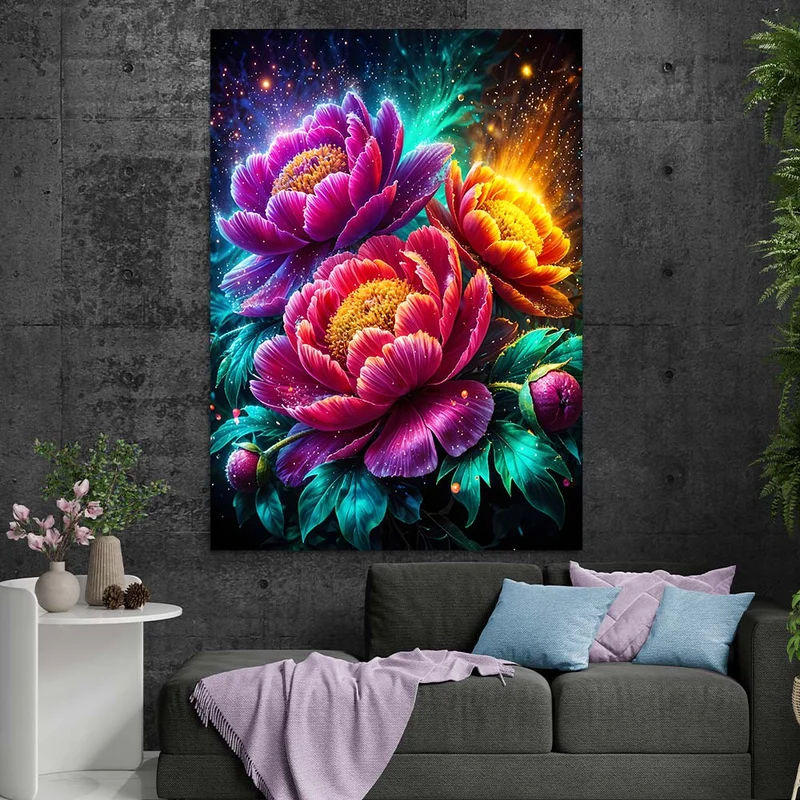 5D Diamond Painting – Strahlende Pfingstrosenpracht