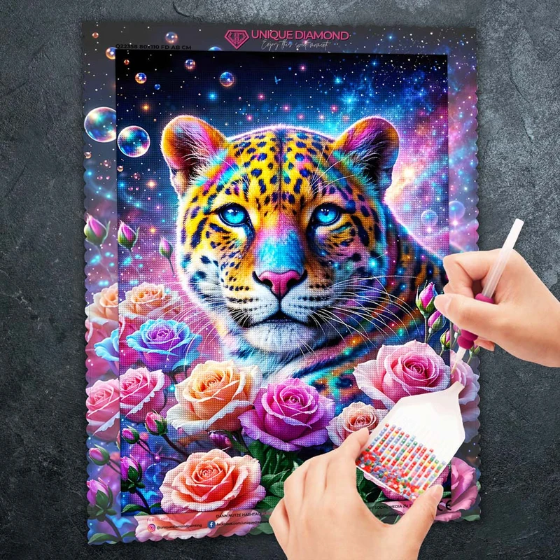 5D Diamond Painting – Galaktischer Wächter der Rosen