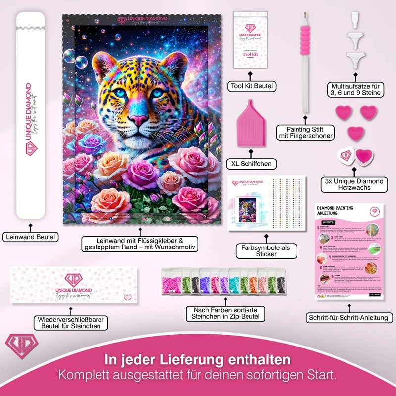 5D Diamond Painting – Galaktischer Wächter der Rosen