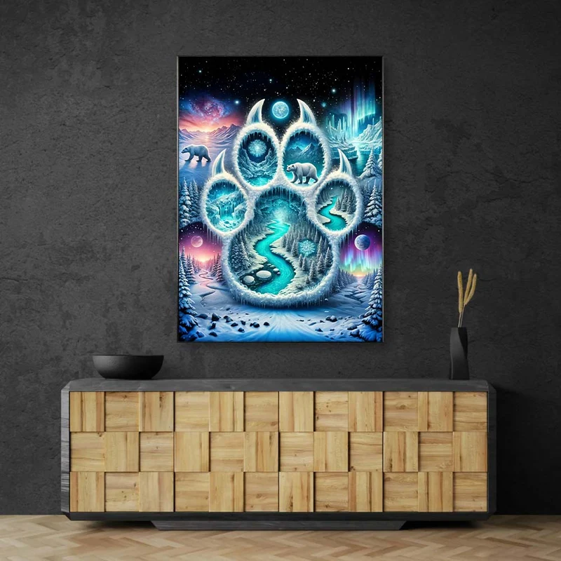 5D Diamond Painting – Pfotenspur des Nordlichts