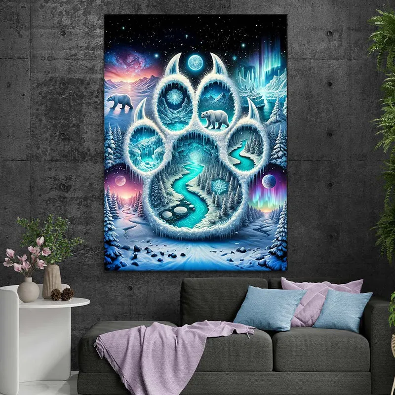 5D Diamond Painting – Pfotenspur des Nordlichts