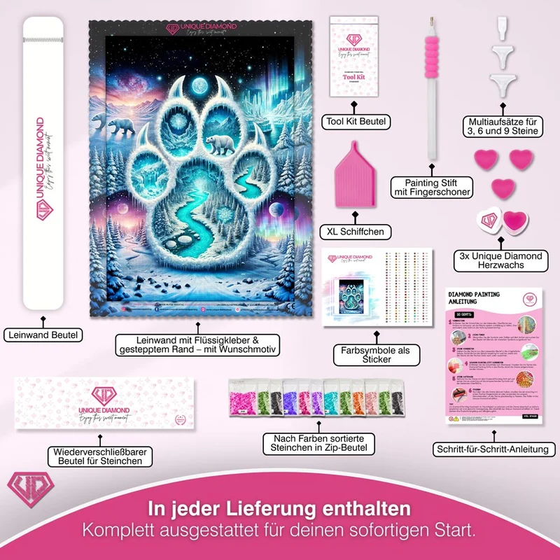 5D Diamond Painting – Pfotenspur des Nordlichts