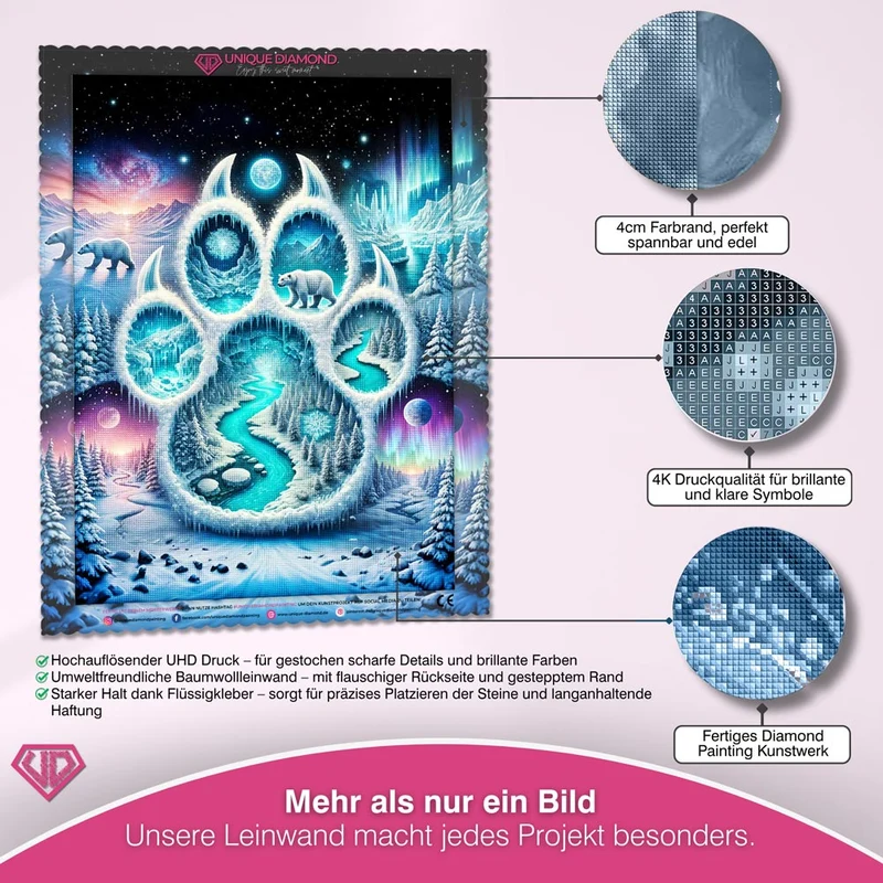 5D Diamond Painting – Pfotenspur des Nordlichts