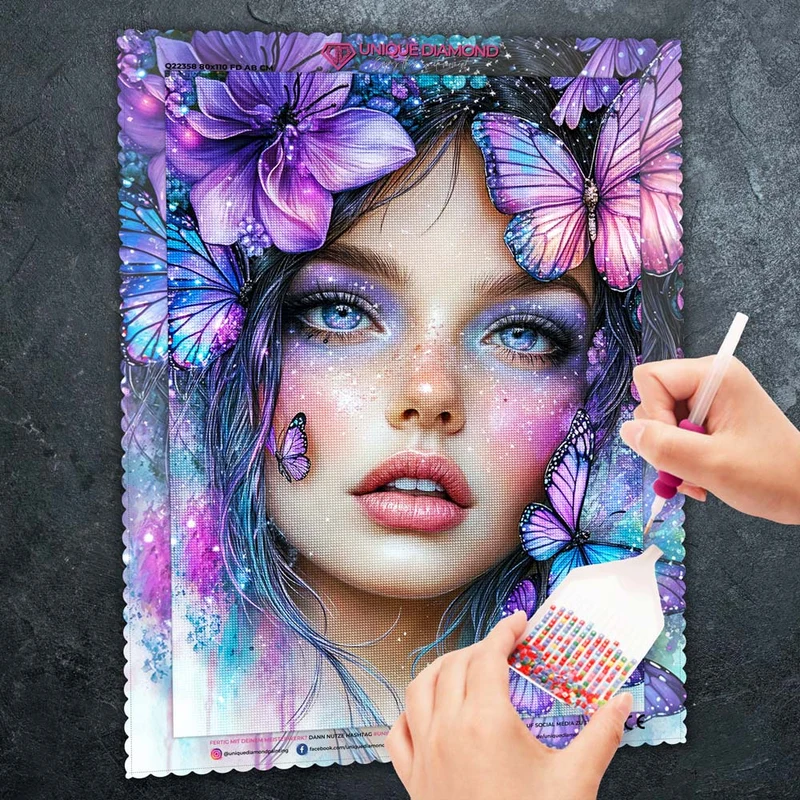 5D Diamond Painting – Liora im Schmetterlingshauch