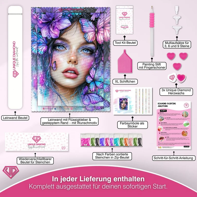 5D Diamond Painting – Liora im Schmetterlingshauch