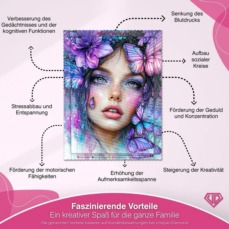 5D Diamond Painting – Liora im Schmetterlingshauch
