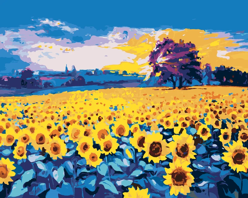Diamond painting - RIESIGES SONNENBLUMENFELD