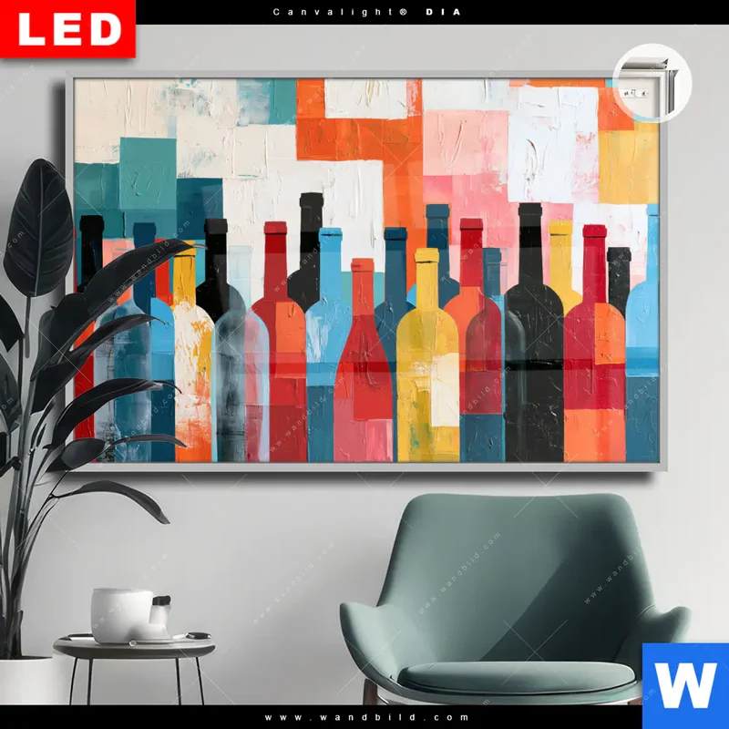Leuchtbild Acrylglas Canvalight® DIA | Bunte Weinvielfalt | Querformat