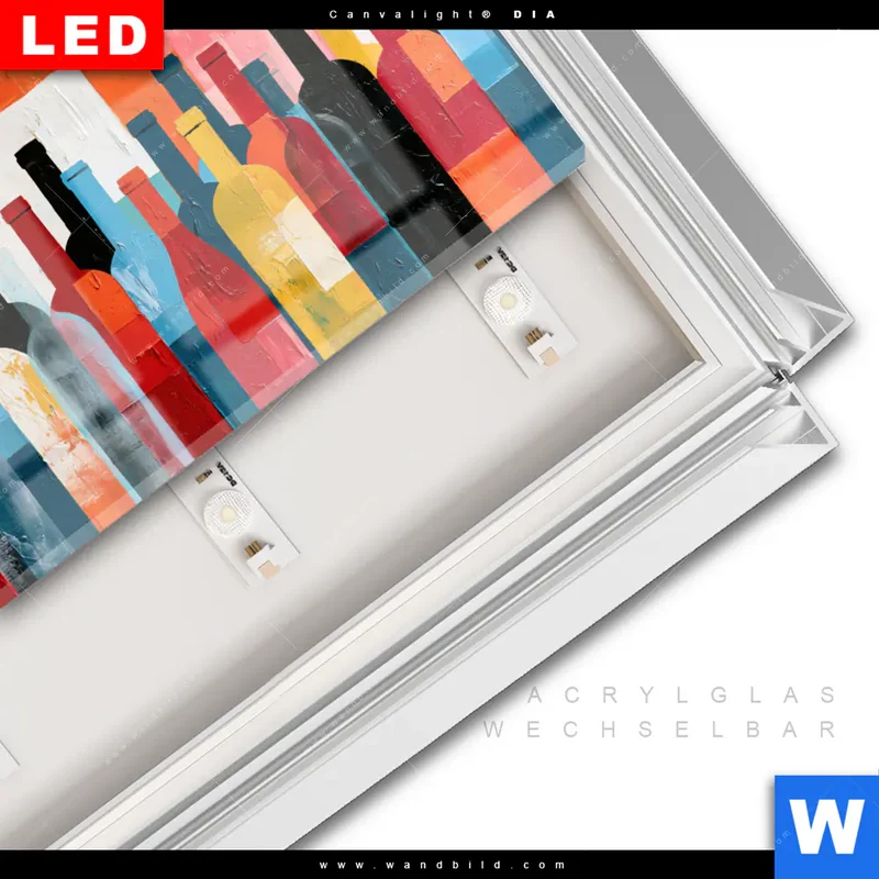 Leuchtbild Acrylglas Canvalight® DIA | Bunte Weinvielfalt | Querformat