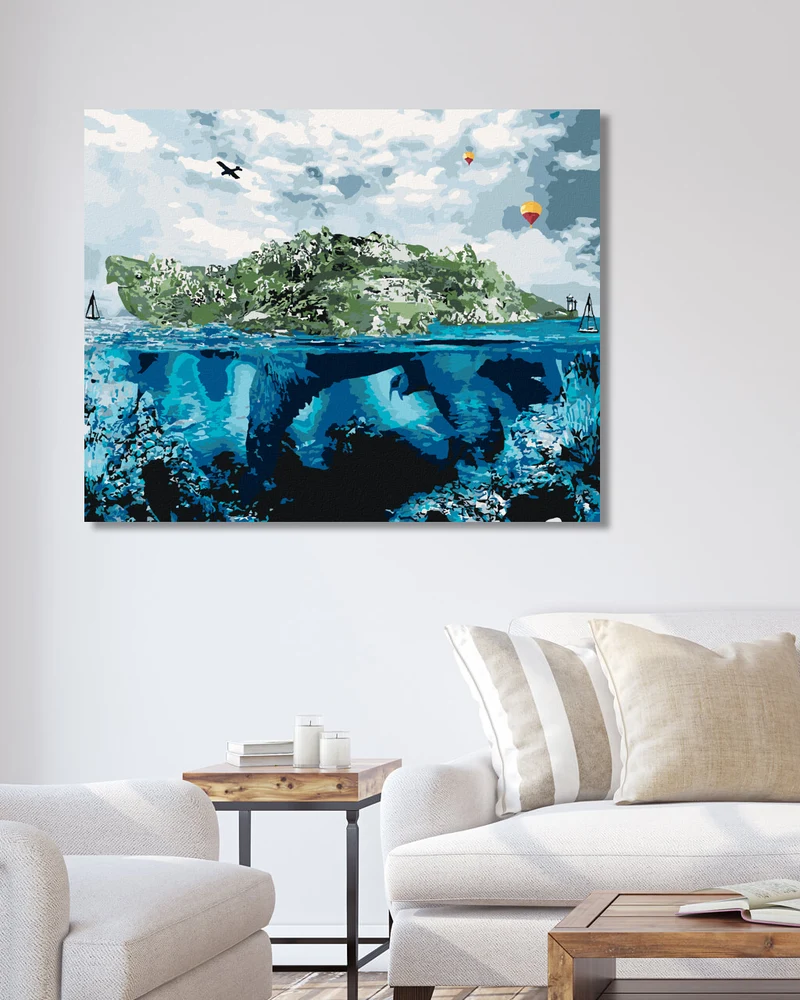 Diamond painting - RIESENSCHILDKRÖTE IM OZEAN