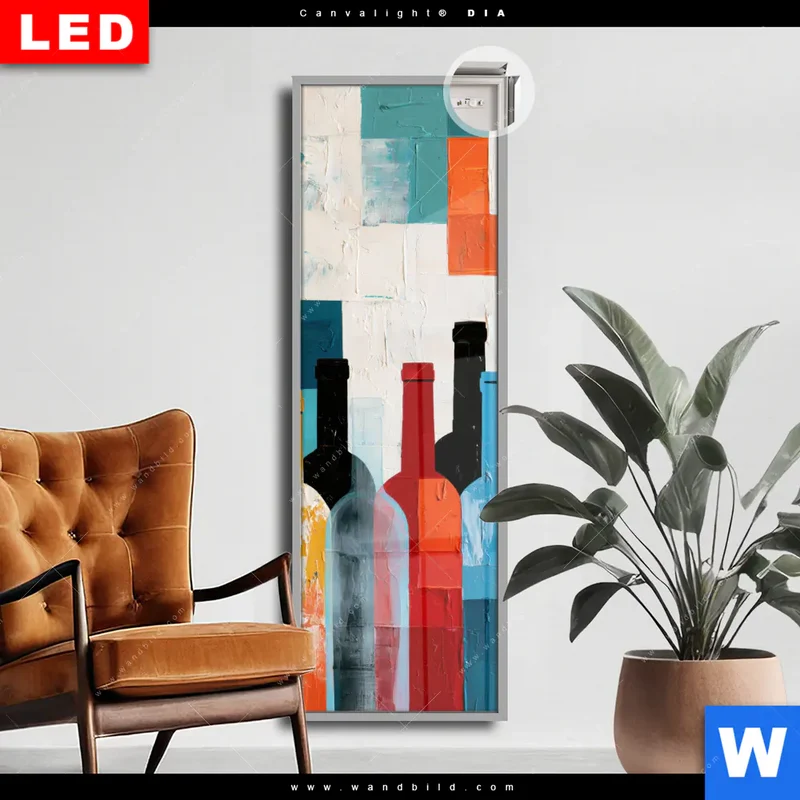 Leuchtbild Acrylglas Canvalight® DIA | Bunte Weinvielfalt | Schmal