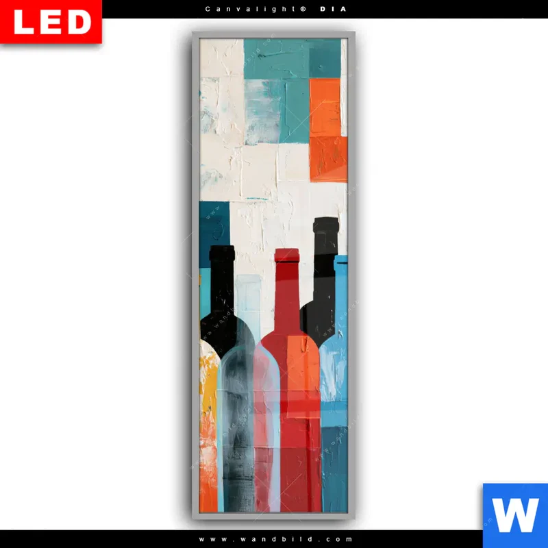 Leuchtbild Acrylglas Canvalight® DIA | Bunte Weinvielfalt | Schmal
