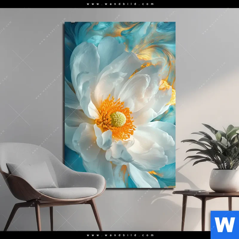 Alu-Dibond Bild | Blüte im goldenen Licht | Hochformat
