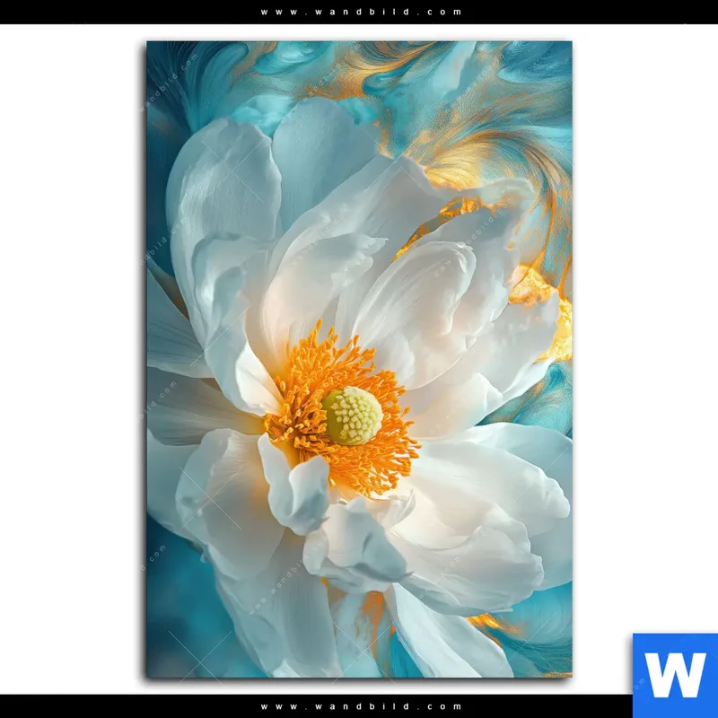 Alu-Dibond Bild | Blüte im goldenen Licht | Hochformat
