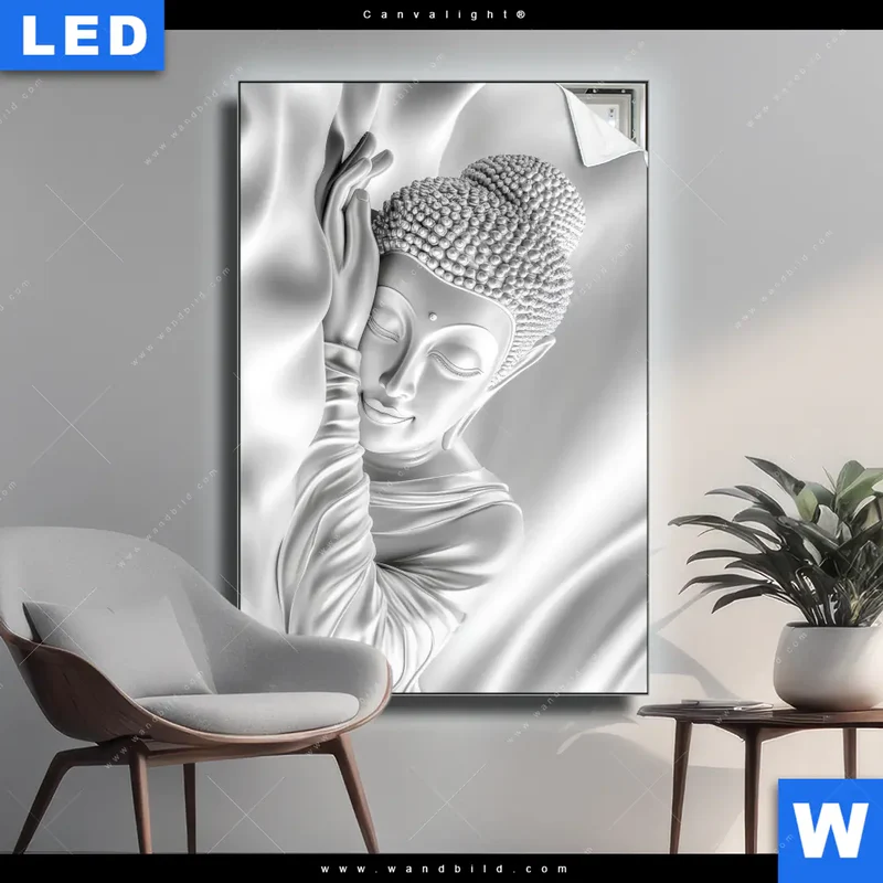 Canvalight® Leuchtbild | Buddha - Stille des Erwachens | Hochformat
