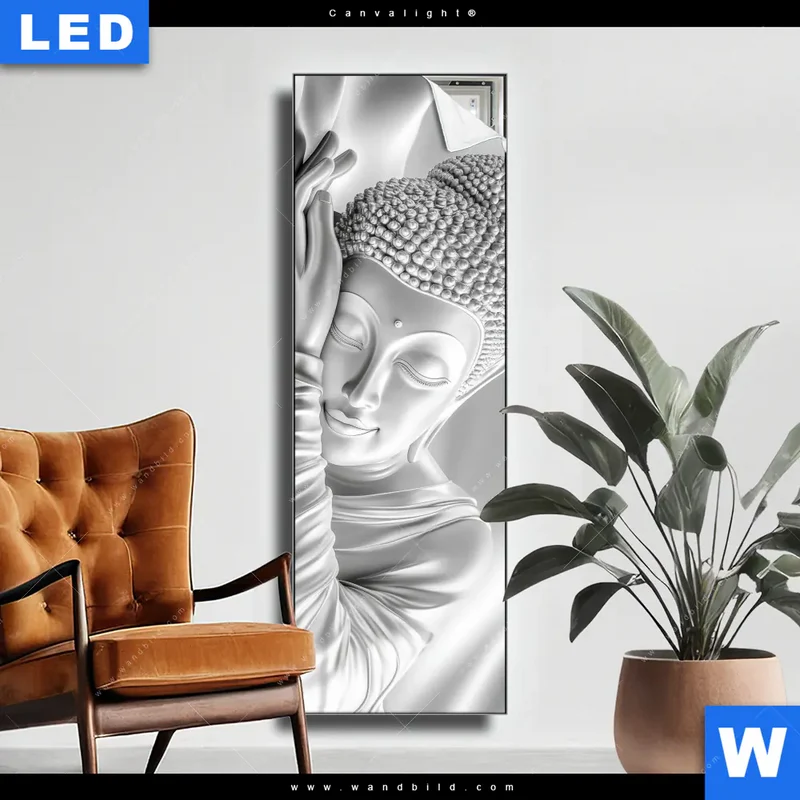 Canvalight® Leuchtbild | Buddha - Stille des Erwachens | Schmal