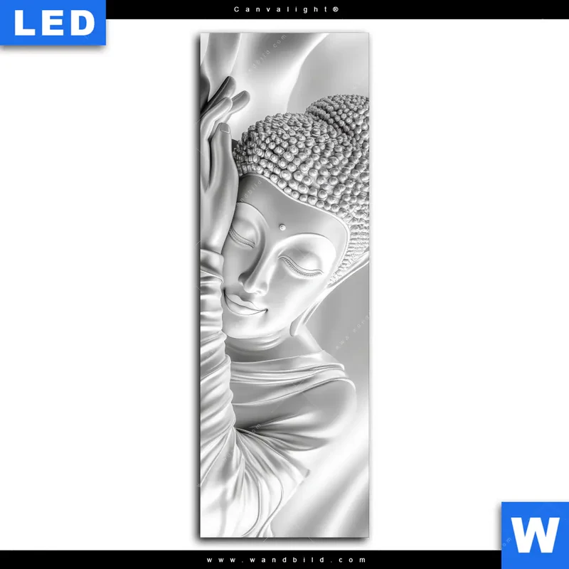 Canvalight® Leuchtbild | Buddha - Stille des Erwachens | Schmal
