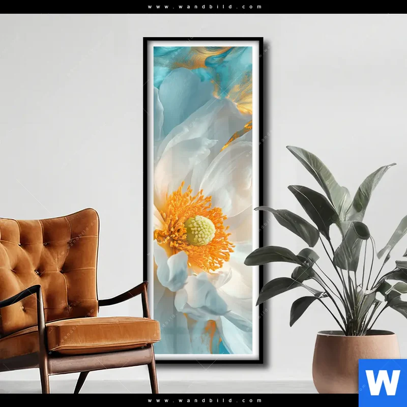 Poster | Blüte im goldenen Licht | Schmal